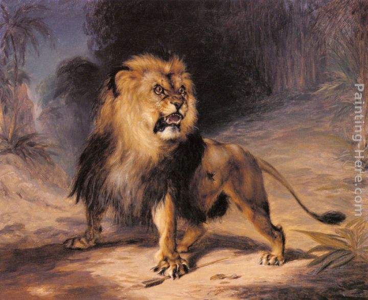A Lion painting - William Huggins A Lion art painting